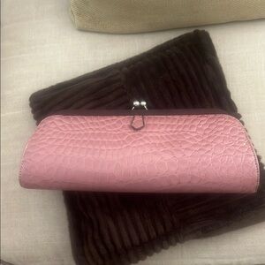 Lilac Leather Clutch